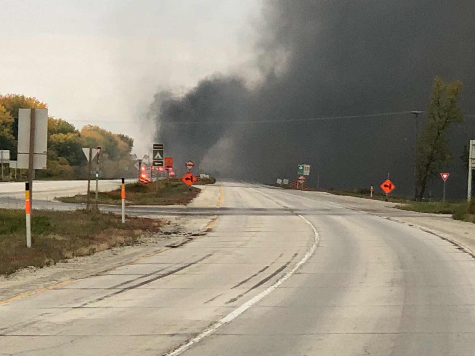 Highway 1 closed west of Winnipeg due to serious collision and fire CHVNRadio Southern