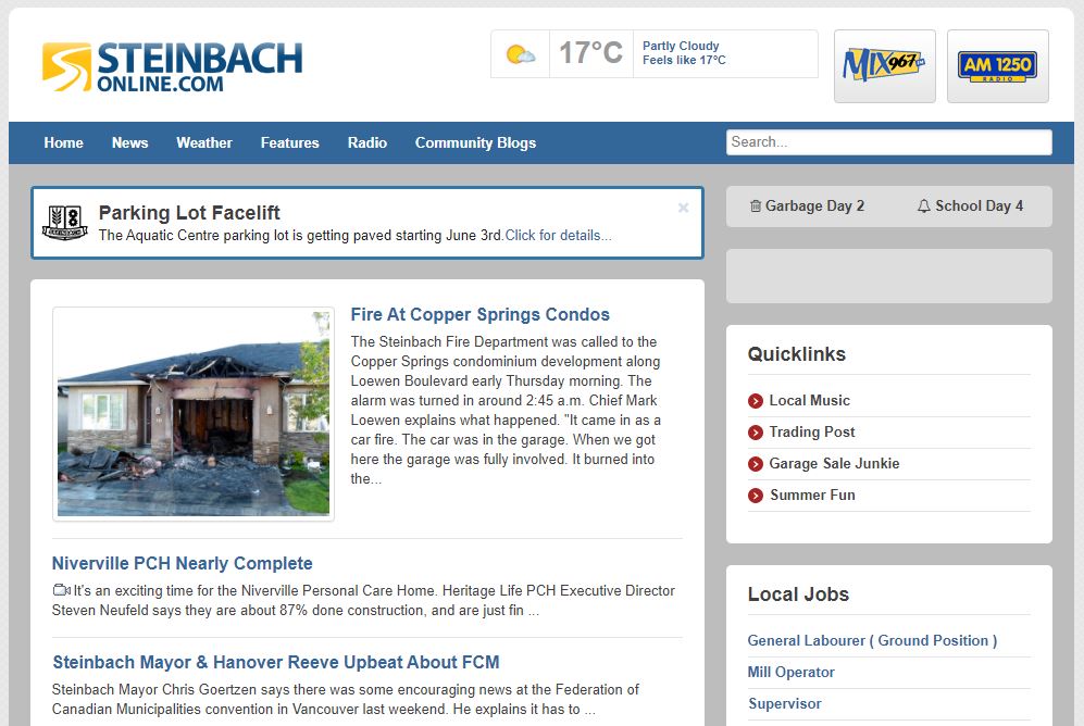 to the newly redesigned Local news, Weather