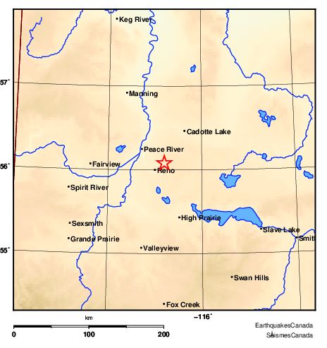 Earthquake peace river