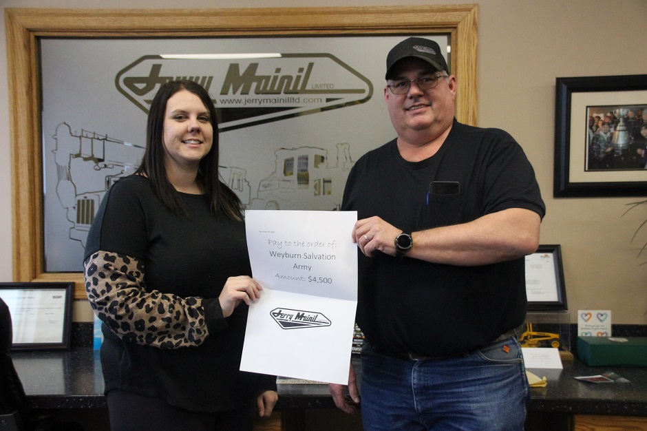 Weyburn-owned company gives back in a big way to the Salvation Army ...