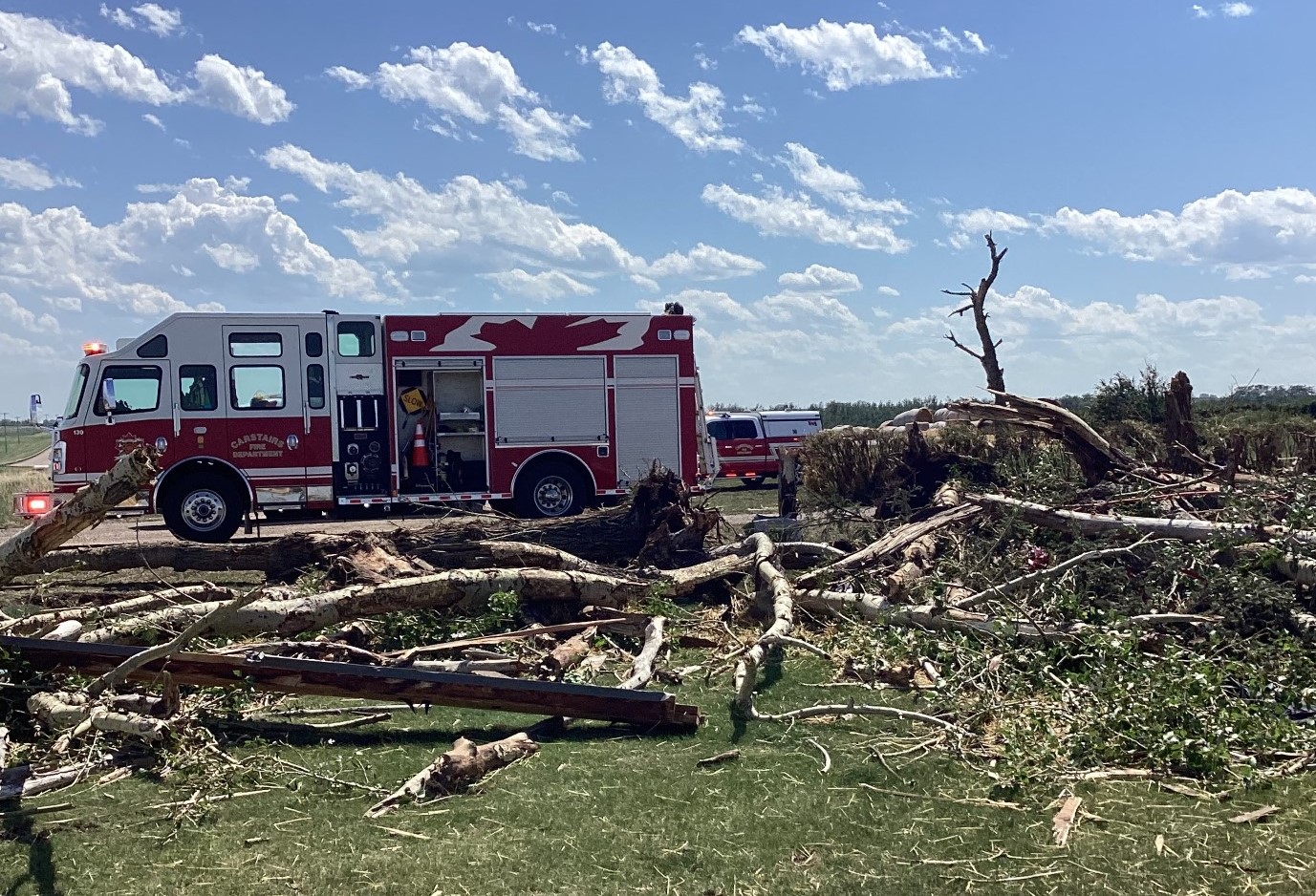Carstairs firefighters rescue woman trapped under rubble