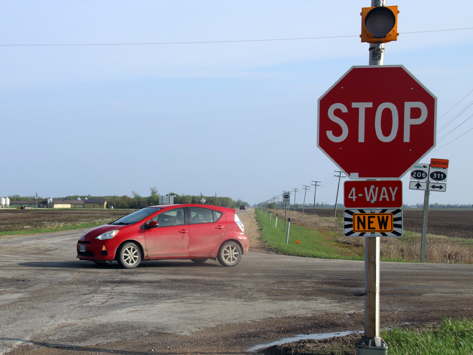 New 4-way stop west of Blumenort - SteinbachOnline.com - Local news ...