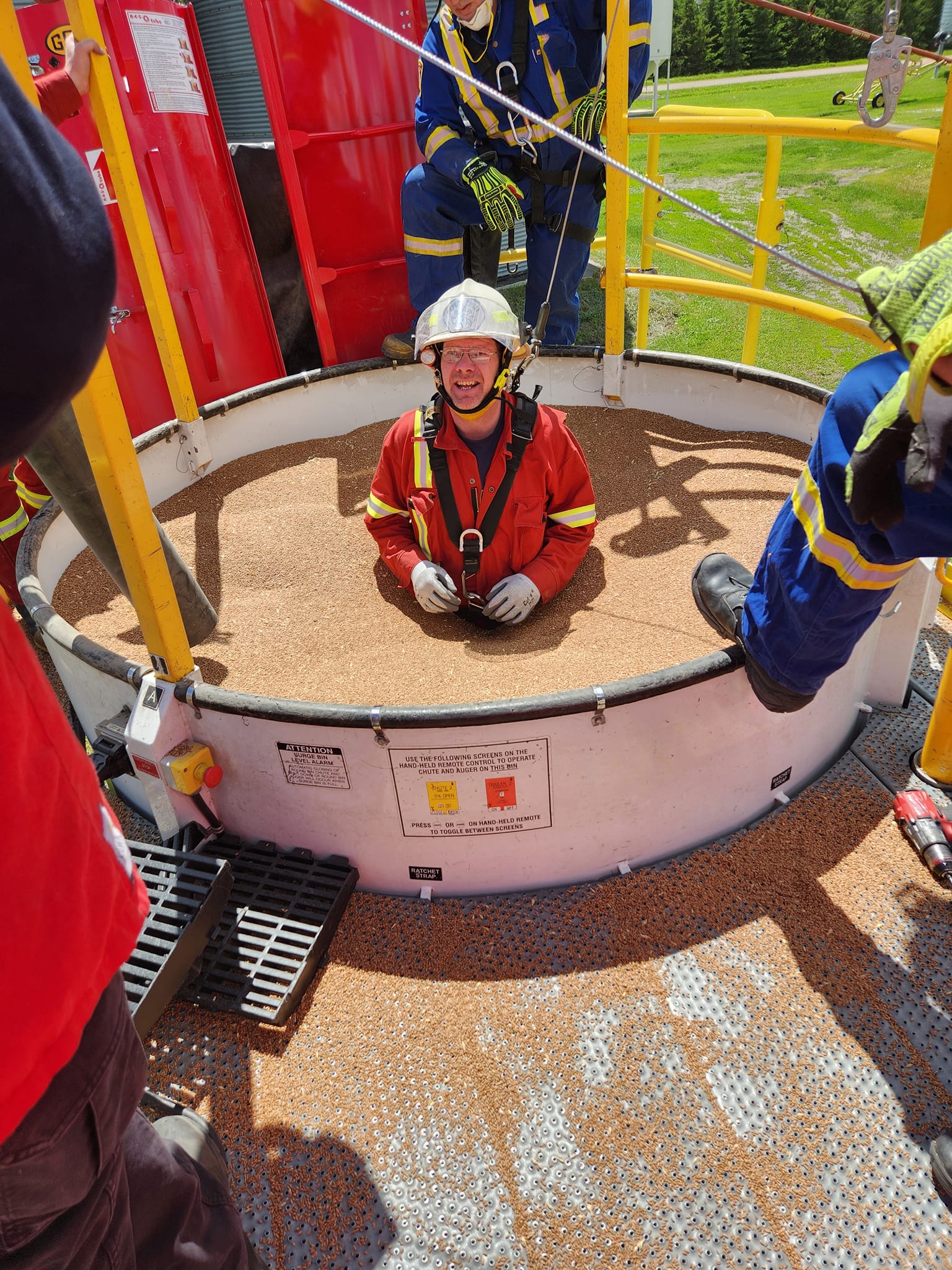 Firefighters train for rescue from horrific grain bin entrapment ...