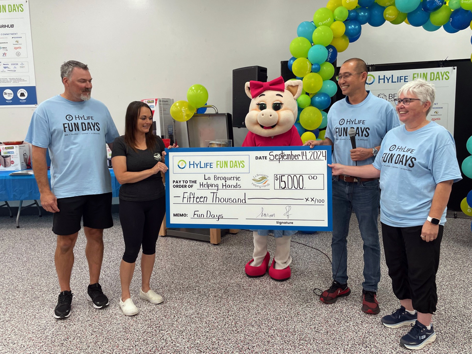 HyLife donates 15,000 to La Broquerie Helping Hands