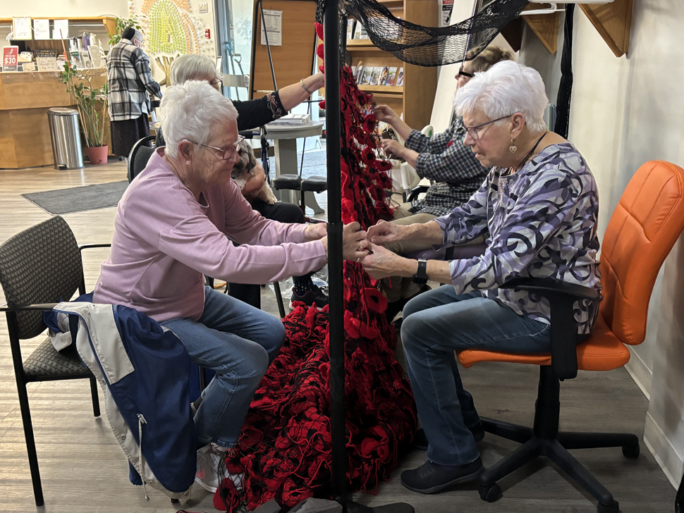 Over 1,000 poppies crocheted by volunteers to honour veterans