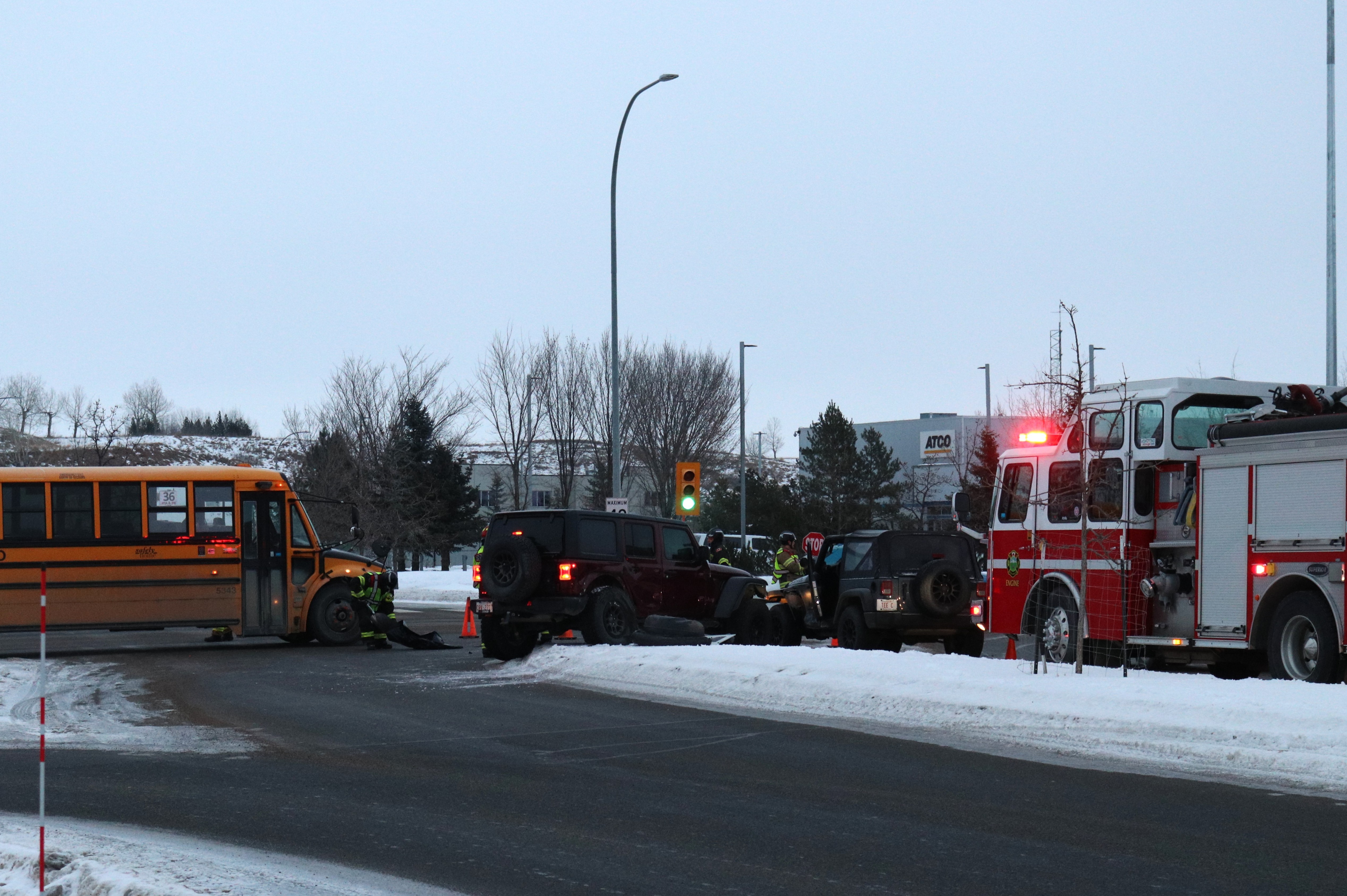 Update: School bus collision southbound on 32 Street East ...