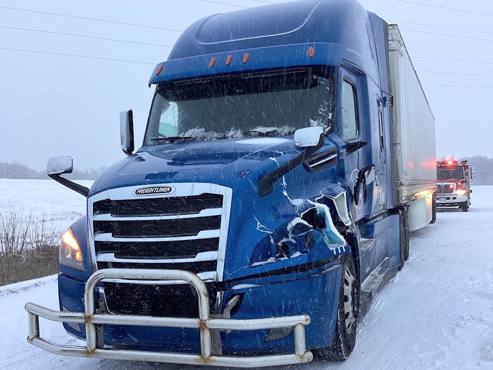Poor visibility blamed for Trans-Canada truck collision