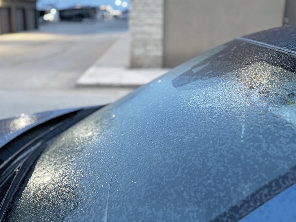 Icy window in Southeast Manitoba