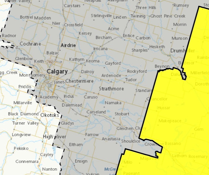 Update: Environment Canada issues special weather statement for areas near Airdrie