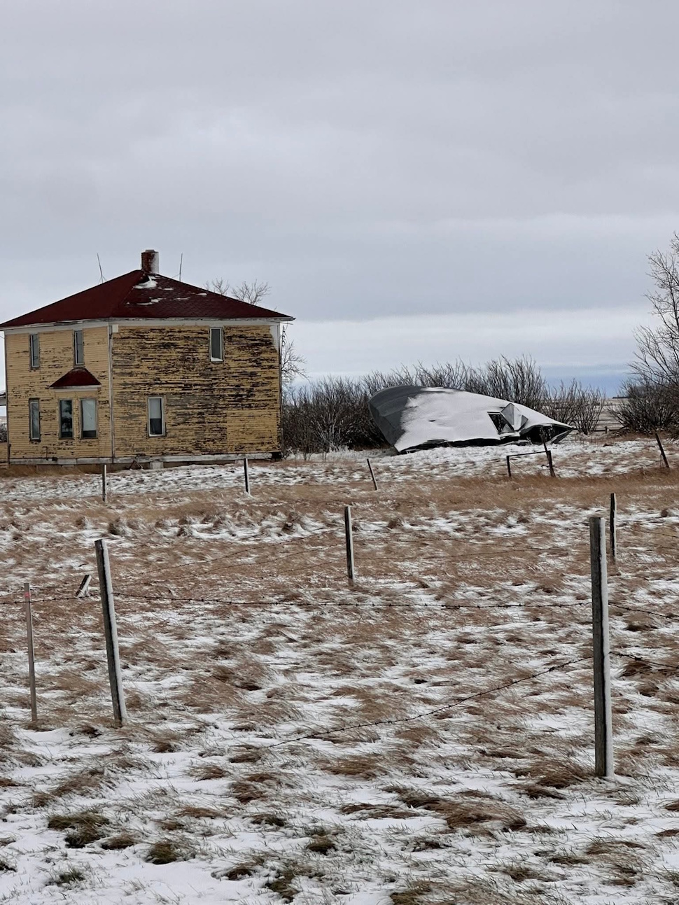 Suspected Gravelbourg tornado tosses bin, spares historic farm
