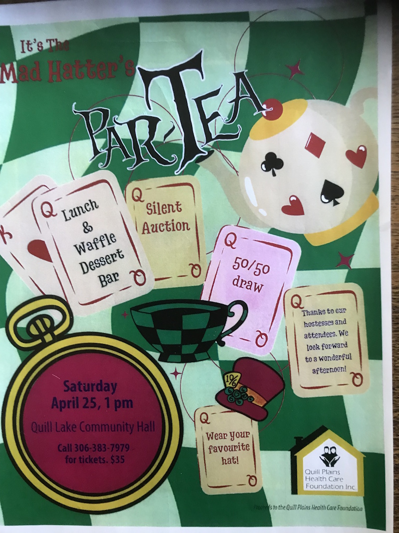 Quill Lake to host Mad Hatter’s Par-Tea fundraiser for Health Care Foundation