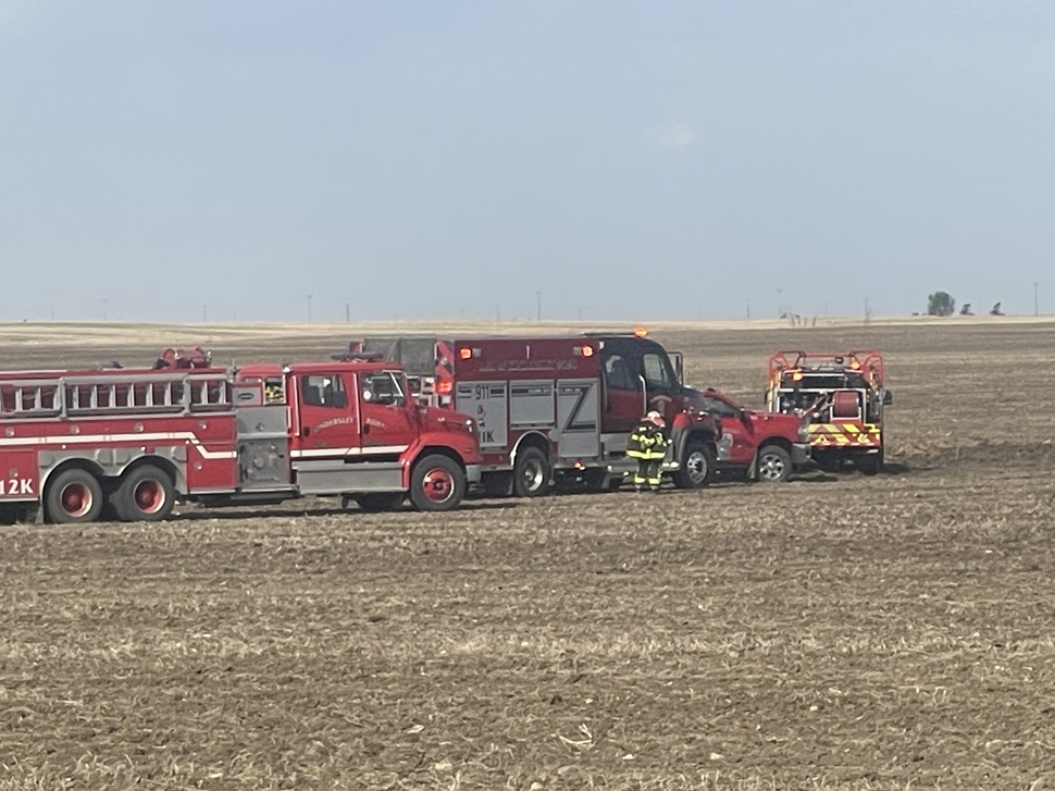 Kindersley fire responding to field fire as heat and wind elevate fire ...