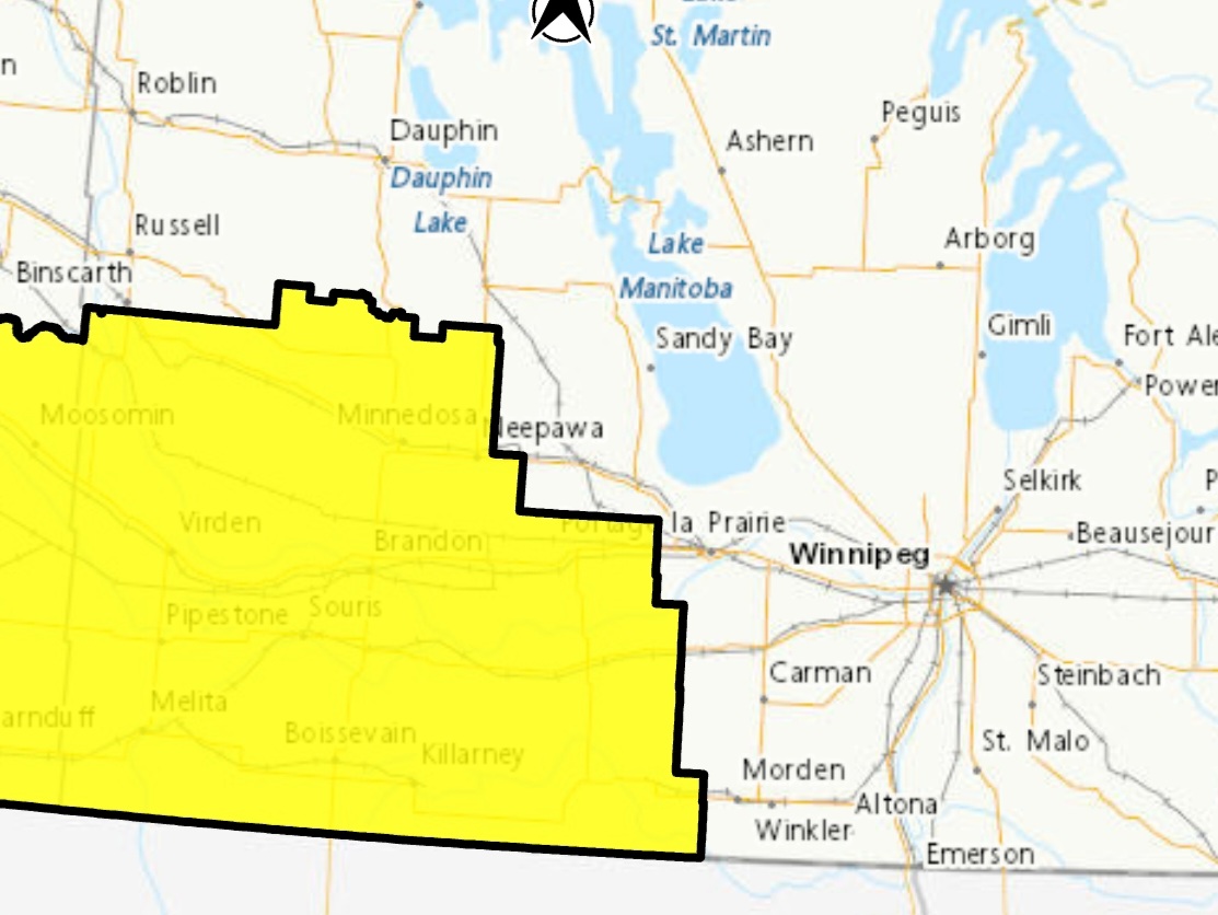 90 km/h winds prompt warnings from Environment Canada