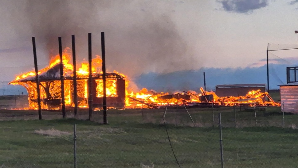 Historic former CPR station destroyed by fire in Burstall