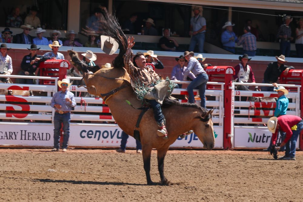 Okotoks-raised bull rider sits second heading into final Pool B round