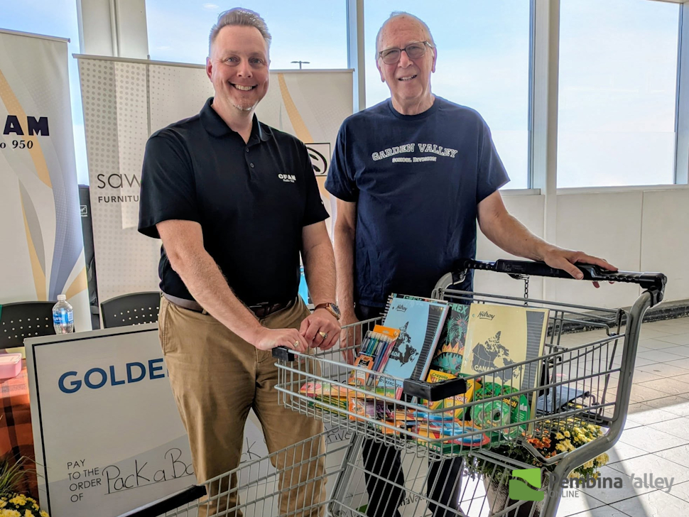 Community fills carts on day one of Pack a Backpack school supply drive in Winkler