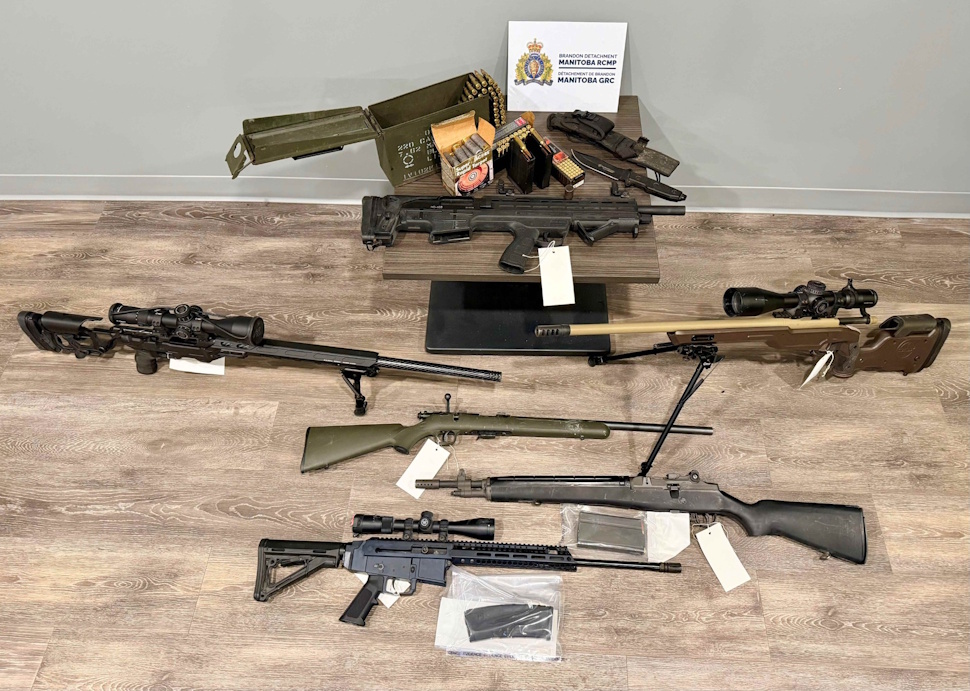 Brandon RCMP arrest male for firearms offences, seize multiple weapons